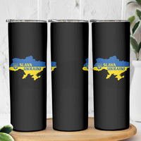 Slava Ukraini Skinny Tumbler Ukrainian Ukraine Flag Pride