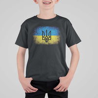 Vintage Ukraine Ukrainian Flag T Shirt For Kid Ukrainians Gifts