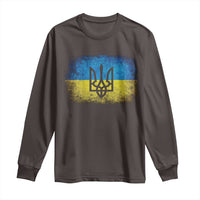 Vintage Ukraine Ukrainian Flag Long Sleeve Shirt Ukrainians Gifts