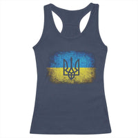 Vintage Ukraine Ukrainian Flag Racerback Tank Top Ukrainians Gifts