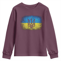 Vintage Ukraine Ukrainian Flag Youth Sweatshirt Ukrainians Gifts