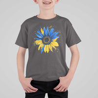 Sunflower Ukraine Flag T Shirt For Kid Patriot Patriotic Ukraine Ukrainian National Flag