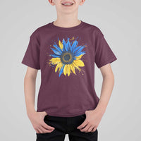 Sunflower Ukraine Flag T Shirt For Kid Patriot Patriotic Ukraine Ukrainian National Flag