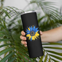 Sunflower Ukraine Flag Skinny Tumbler Patriot Patriotic Ukraine Ukrainian National Flag