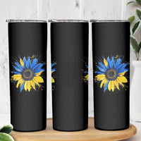 Sunflower Ukraine Flag Skinny Tumbler Patriot Patriotic Ukraine Ukrainian National Flag