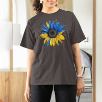 Sunflower Ukraine Flag T Shirt For Women Patriot Patriotic Ukraine Ukrainian National Flag