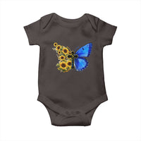 Sunflower Butterfly Ukraine Flag Baby Onesie