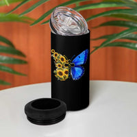 Sunflower Butterfly Ukraine Flag 4 in 1 Can Cooler Tumbler