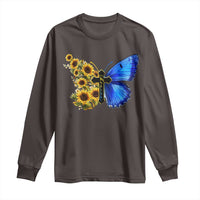Sunflower Butterfly Ukraine Flag Long Sleeve Shirt