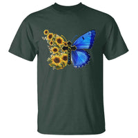 Sunflower Butterfly Ukraine Flag T Shirt