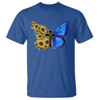 Sunflower Butterfly Ukraine Flag T Shirt