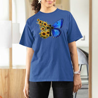 Sunflower Butterfly Ukraine Flag T Shirt For Women