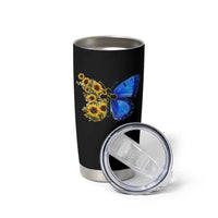 Sunflower Butterfly Ukraine Flag Tumbler Cup