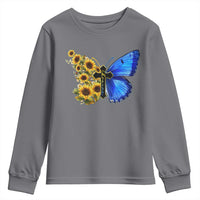 Sunflower Butterfly Ukraine Flag Youth Sweatshirt