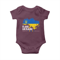 Slava Ukraini Ukraine Flag Baby Onesie Patriot Patriotic Ukrainian National Flag