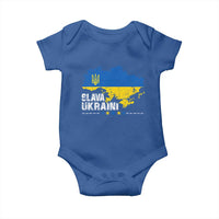 Slava Ukraini Ukraine Flag Baby Onesie Patriot Patriotic Ukrainian National Flag