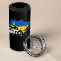 Slava Ukraini Ukraine Flag 4 in 1 Can Cooler Tumbler Patriot Patriotic Ukrainian National Flag