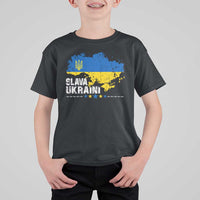 Slava Ukraini Ukraine Flag T Shirt For Kid Patriot Patriotic Ukrainian National Flag
