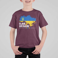 Slava Ukraini Ukraine Flag T Shirt For Kid Patriot Patriotic Ukrainian National Flag