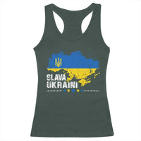 Slava Ukraini Ukraine Flag Racerback Tank Top Patriot Patriotic Ukrainian National Flag