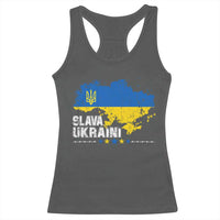 Slava Ukraini Ukraine Flag Racerback Tank Top Patriot Patriotic Ukrainian National Flag