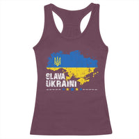 Slava Ukraini Ukraine Flag Racerback Tank Top Patriot Patriotic Ukrainian National Flag