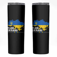 Slava Ukraini Ukraine Flag Skinny Tumbler Patriot Patriotic Ukrainian National Flag