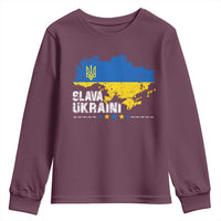 Slava Ukraini Ukraine Flag Youth Sweatshirt Patriot Patriotic Ukrainian National Flag