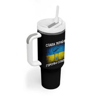 Ukraine Flag Tumbler With Handle Glory to the Heroes Ukrainian Patriot Patriotic