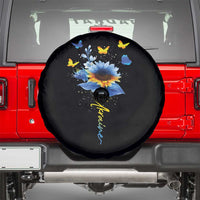Sunflower Ukraine Flag Spare Tire Cover Ukrainian Butterflies Flowers