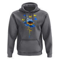 Sunflower Ukraine Flag Hoodie Ukrainian Butterflies Flowers