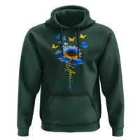 Sunflower Ukraine Flag Hoodie Ukrainian Butterflies Flowers