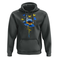 Sunflower Ukraine Flag Hoodie Ukrainian Butterflies Flowers