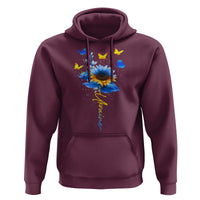 Sunflower Ukraine Flag Hoodie Ukrainian Butterflies Flowers