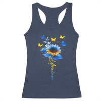 Sunflower Ukraine Flag Racerback Tank Top Ukrainian Butterflies Flowers