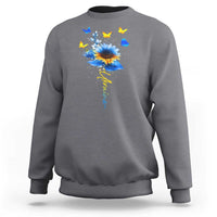 Sunflower Ukraine Flag Sweatshirt Ukrainian Butterflies Flowers