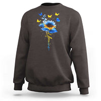 Sunflower Ukraine Flag Sweatshirt Ukrainian Butterflies Flowers
