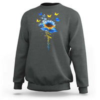 Sunflower Ukraine Flag Sweatshirt Ukrainian Butterflies Flowers