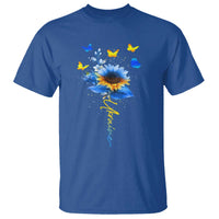 Sunflower Ukraine Flag T Shirt Ukrainian Butterflies Flowers