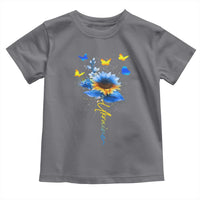 Sunflower Ukraine Flag Toddler T Shirt Ukrainian Butterflies Flowers