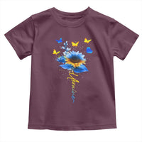 Sunflower Ukraine Flag Toddler T Shirt Ukrainian Butterflies Flowers