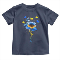 Sunflower Ukraine Flag Toddler T Shirt Ukrainian Butterflies Flowers