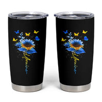 Sunflower Ukraine Flag Tumbler Cup Ukrainian Butterflies Flowers