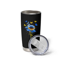 Sunflower Ukraine Flag Tumbler Cup Ukrainian Butterflies Flowers
