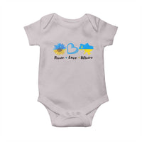 Peace Love Ukraine Sunflower Flag Baby Onesie