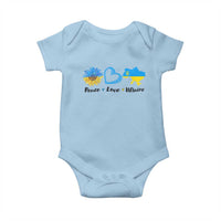 Peace Love Ukraine Sunflower Flag Baby Onesie