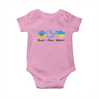Peace Love Ukraine Sunflower Flag Baby Onesie