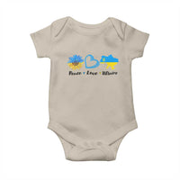 Peace Love Ukraine Sunflower Flag Baby Onesie