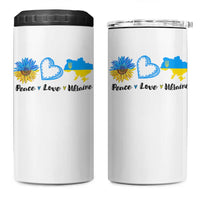 Peace Love Ukraine Sunflower Flag 4 in 1 Can Cooler Tumbler