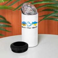 Peace Love Ukraine Sunflower Flag 4 in 1 Can Cooler Tumbler